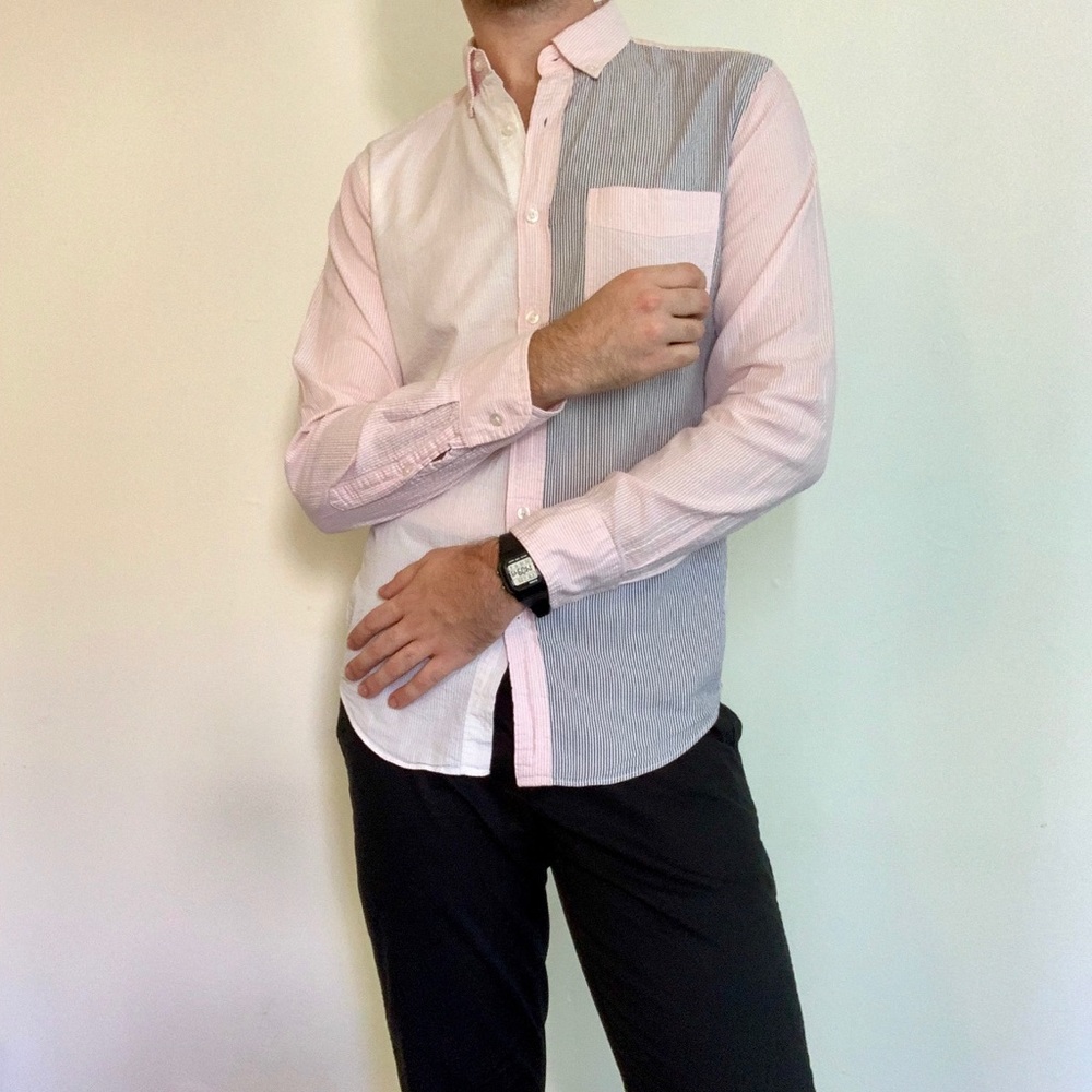 Tri-Color Pinstripe Button-Down!